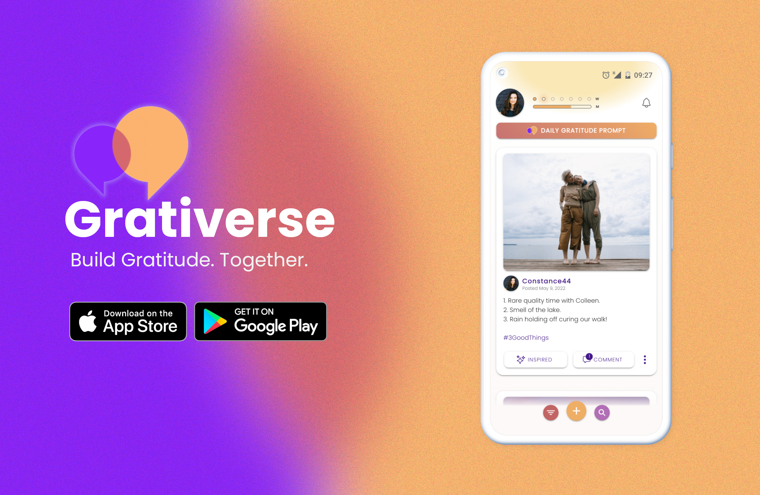 Grativerse app mockup
